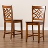 Baxton Studio Nicolette Modern and Contemporary Transitional Walnut Brown Finished Wood 2-Piece Counter Stool Set 176-11424-Zoro